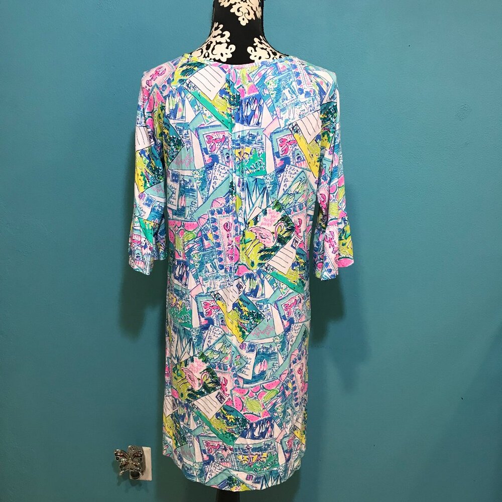 Lilly Pulitzer Wish You Were Here Crochet Print Woman's Dress Size Medium M 2020 - Picture 9 of 13
